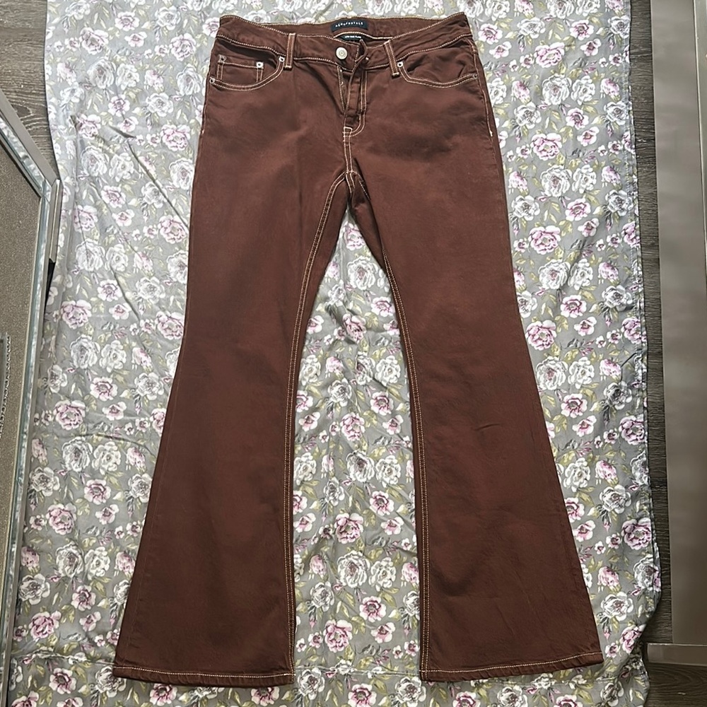Aeropostale Brown Flare Wide Leg Jeans